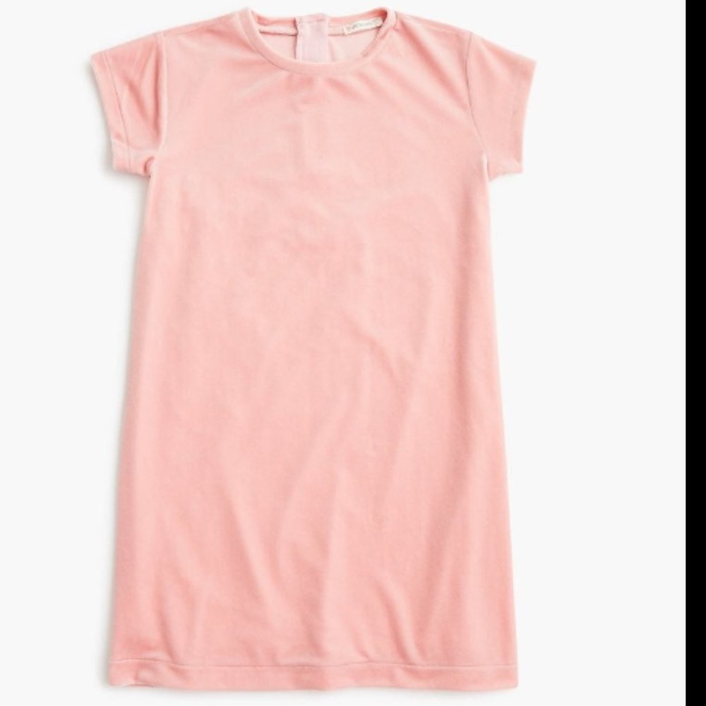 JCrew Crewcuts Girl M 8 Pink Cap Sleeve Stretch Velvet Dress